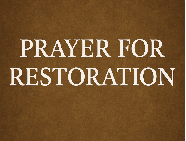 Prayer for Restoration of Lost Blessings